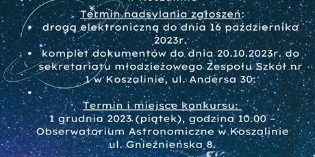 KONKURS WIEDZY I UMIEJĘTNOŚCI O MIKOŁAJU KOPERNIKU pod hasłem ”Wstrzymał Słońce, ruszył Ziemię” 