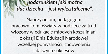 Życzenia z okazji Dnia Edukacji Narodowej